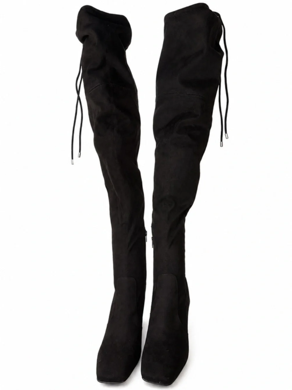 Unisa Black Over The Knee Stretch Boots Block Heel Size 10 Black Boots